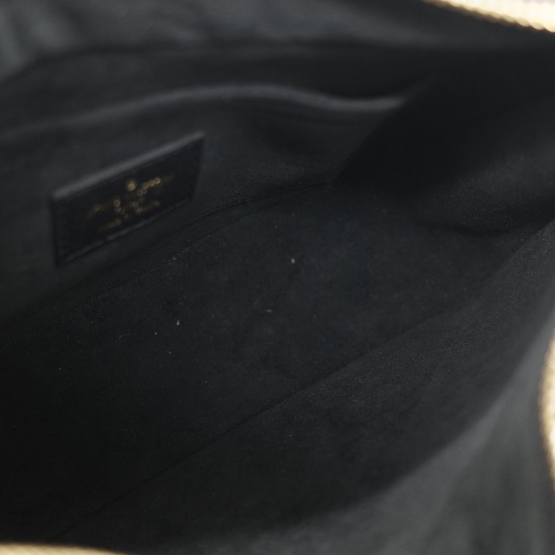 Louis Vuitton 路易威登 BAGATELLE M46002 黑色全皮 壓紋 彎月包 牛角包 斜背包 單肩包-23