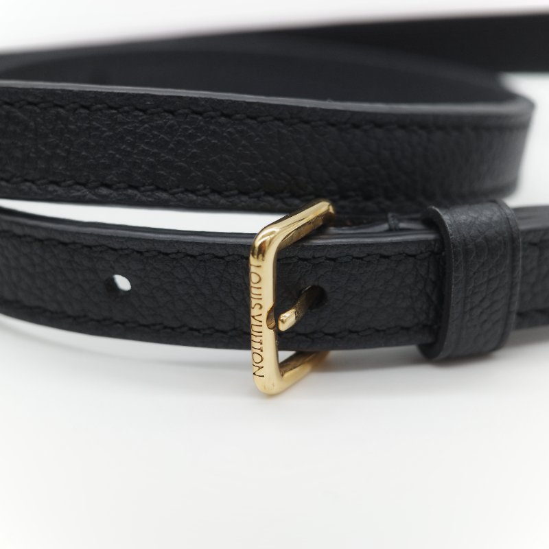 Louis Vuitton 路易威登 BAGATELLE M46002 黑色全皮 壓紋 彎月包 牛角包 斜背包 單肩包-25