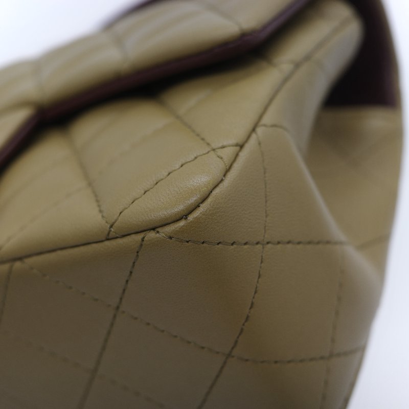 Chanel 香奈兒 Classic Flap 20cm CF Handle 手提款 橄欖綠 羊皮 斜挎包 手提包-10