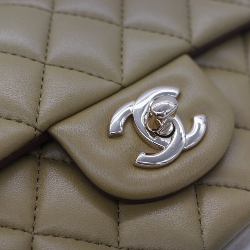 Chanel 香奈兒 Classic Flap 20cm CF Handle 手提款 橄欖綠 羊皮 斜挎包 手提包-16
