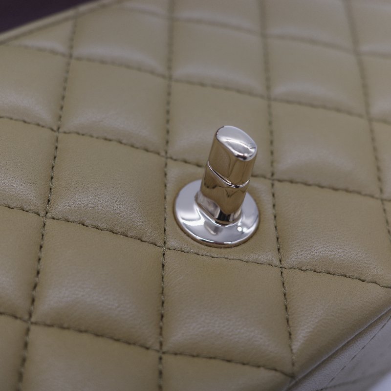 Chanel 香奈兒 Classic Flap 20cm CF Handle 手提款 橄欖綠 羊皮 斜挎包 手提包-18