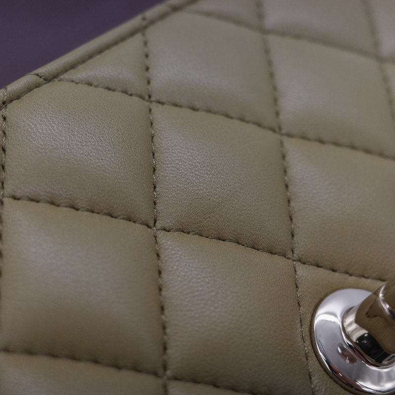 Chanel 香奈兒 Classic Flap 20cm CF Handle 手提款 橄欖綠 羊皮 斜挎包 手提包-20