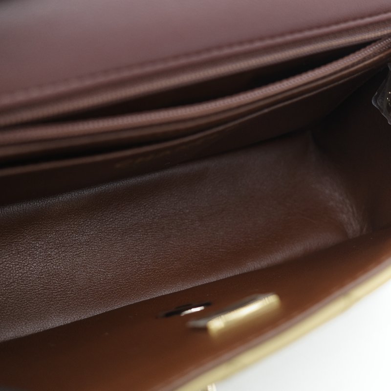 Chanel 香奈兒 Classic Flap 20cm CF Handle 手提款 橄欖綠 羊皮 斜挎包 手提包-22