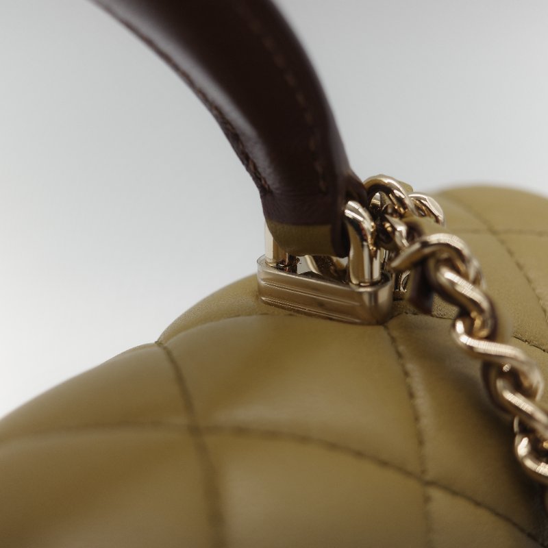 Chanel 香奈兒 Classic Flap 20cm CF Handle 手提款 橄欖綠 羊皮 斜挎包 手提包-25