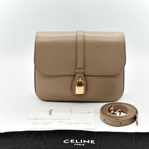 Celine 思琳 奶茶色 牛皮 新款 風琴包 斜挎包 豆腐包