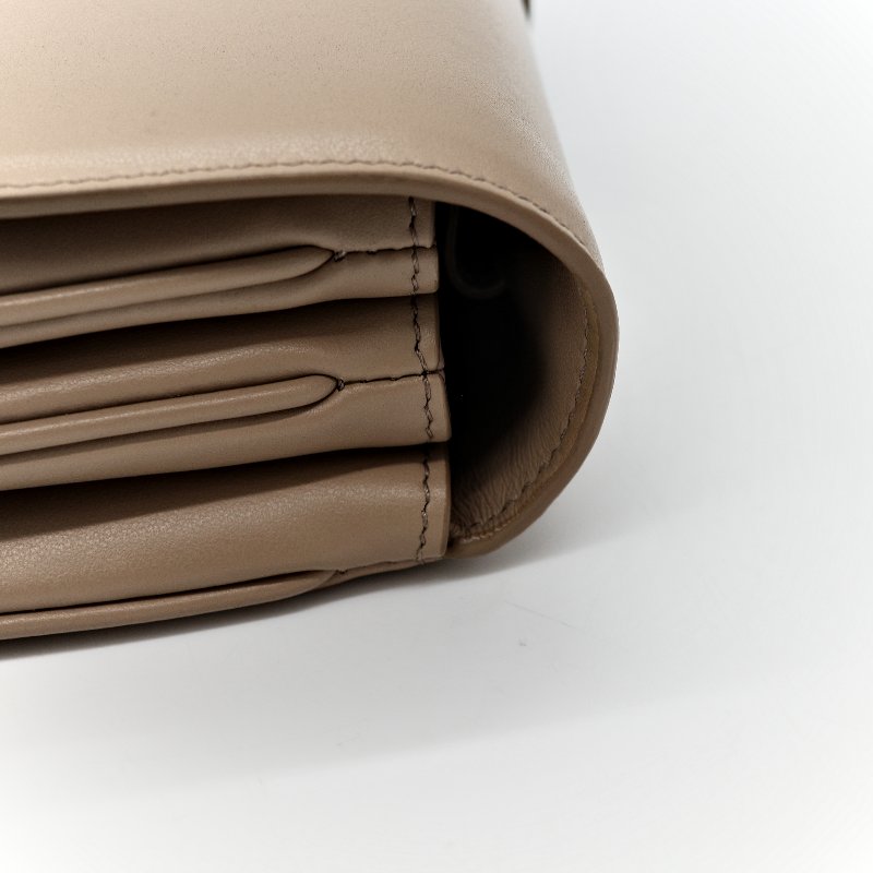 Celine 思琳 奶茶色 牛皮 新款 風琴包 斜挎包 豆腐包-9