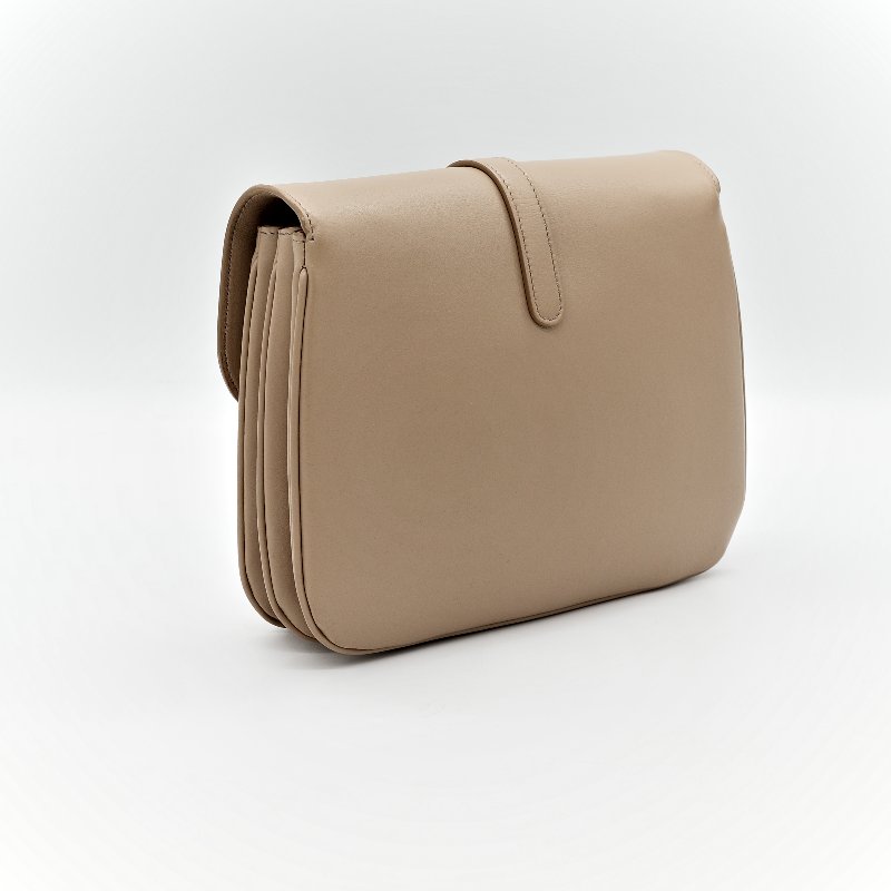 Celine 思琳 奶茶色 牛皮 新款 風琴包 斜挎包 豆腐包-11