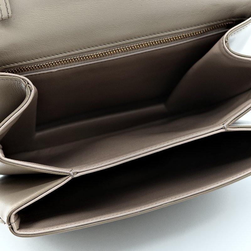 Celine 思琳 奶茶色 牛皮 新款 風琴包 斜挎包 豆腐包-15