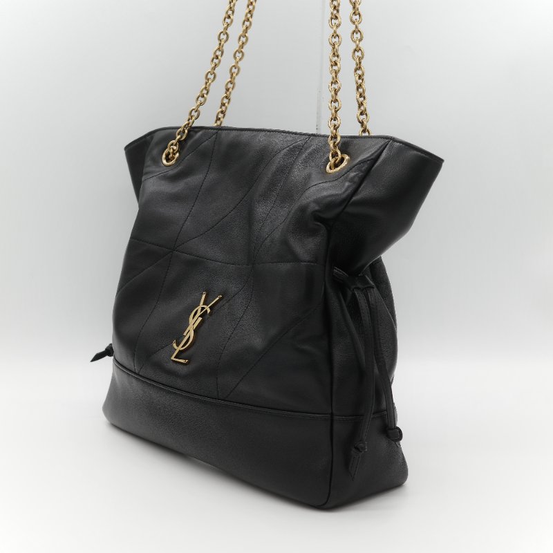 全新品(官網同步在售118,000♥️)Saint Laurent 聖羅蘭 JAMIE 黑色 小羊皮 手提袋 托特包 單肩包-4