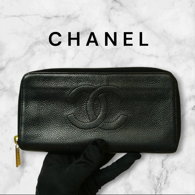 ❤️感恩月❤️折扣最後倒數至5/31‼️㊣✨CHANEL✨香奈兒 小香 雙C 雷標 魚子醬 牛皮 長夾 皮夾 錢包/二手精品/二手皮夾/保證正品-0