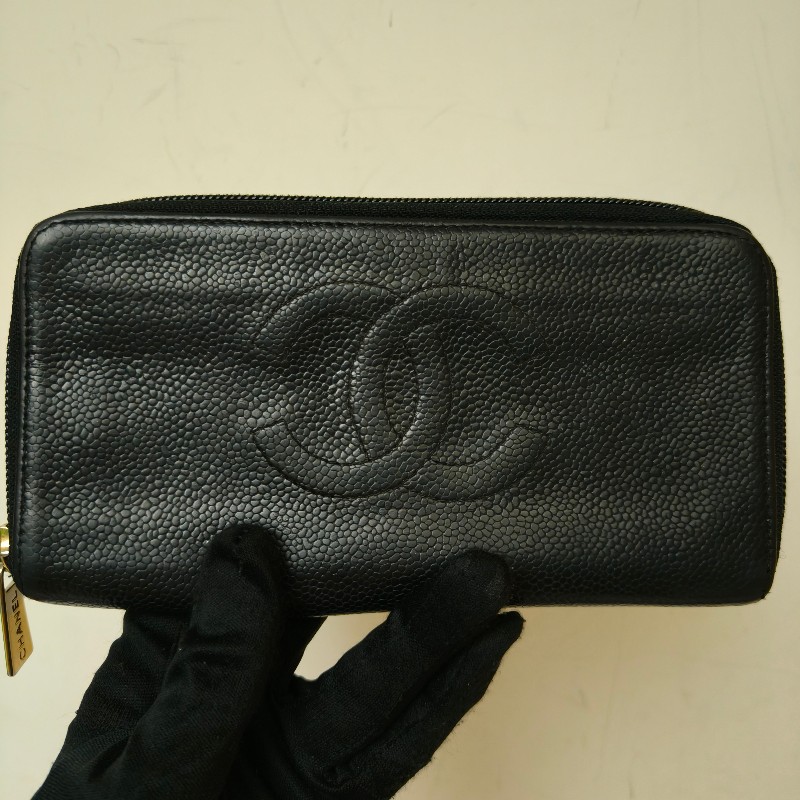 ㊣✨CHANEL✨香奈兒 小香 雙C 雷標 魚子醬 牛皮 長夾 皮夾 錢包/二手精品/二手皮夾/保證正品-1