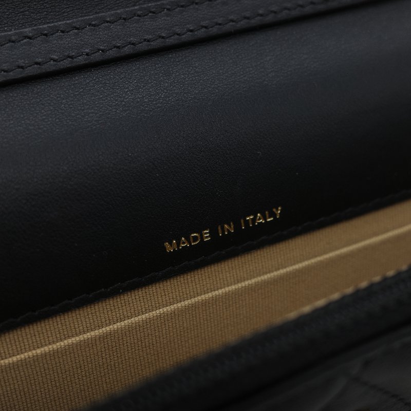 Chanel 香奈兒 黑色 羊皮 淡金扣 WOC 金球 鏈條 斜挎包-14