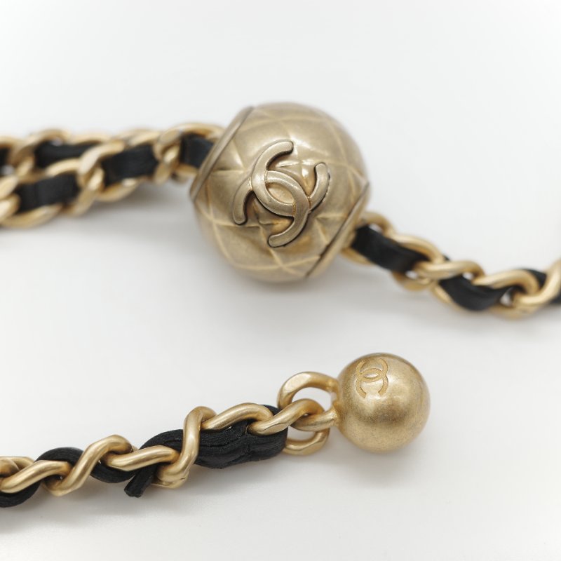 Chanel 香奈兒 黑色 羊皮 淡金扣 WOC 金球 鏈條 斜挎包-21