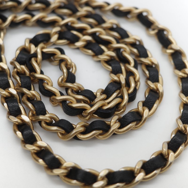 Chanel 香奈兒 黑色 羊皮 淡金扣 WOC 金球 鏈條 斜挎包-22