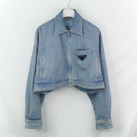 Prada 單寧 鐵牌 外套 IT38