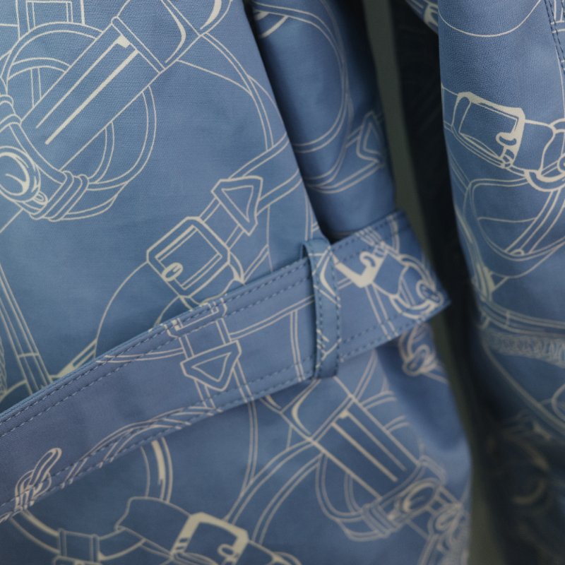 Hermes 藍色圖騰 刷毛外套-9