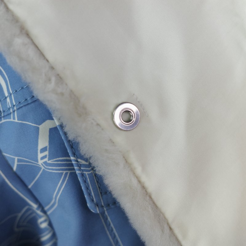 Hermes 藍色圖騰 刷毛外套-12