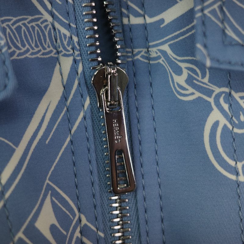 Hermes 藍色圖騰 刷毛外套-15