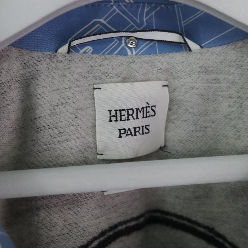 Hermes 藍色圖騰 刷毛外套-19