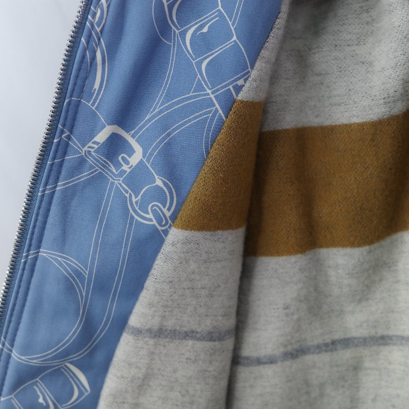 Hermes 藍色圖騰 刷毛外套-21