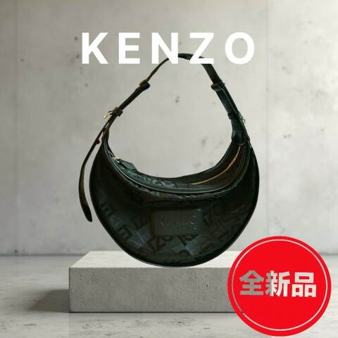 ❤️感恩月❤️折扣最後倒數至5/31‼️【全新】㊣✨Kenzo✨高田賢三 皮革 帆布 滿版 半月包 腋下包 肩背包 斜背包/二手精品/二手包/保證正品