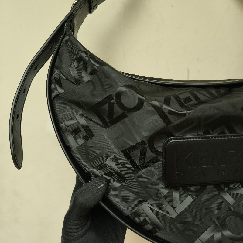 【全新】㊣✨Kenzo✨高田賢三 皮革 帆布 滿版 半月包 腋下包 肩背包 斜背包/二手精品/二手包/保證正品-11