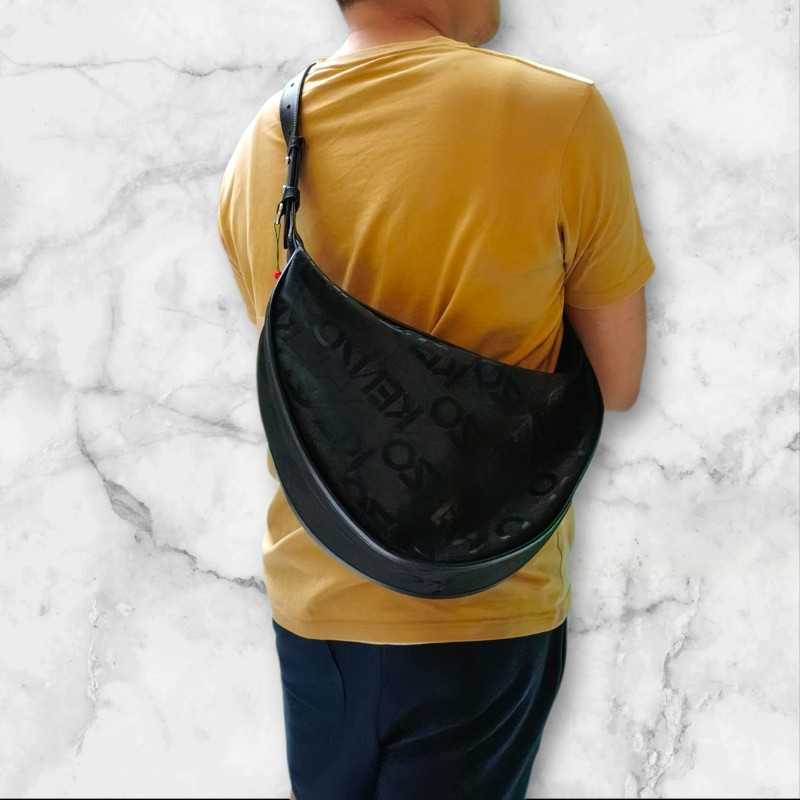 【全新】㊣✨Kenzo✨高田賢三 皮革 帆布 滿版 半月包 腋下包 肩背包 斜背包/二手精品/二手包/保證正品-37