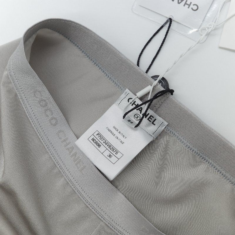 Chanel 香奈兒 灰色 彈性 棉質 內搭 休閒褲-5