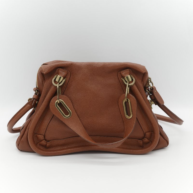 Chloé 蔻依 Paraty 中款 焦糖色 肩背包 手提包 兩用包-1