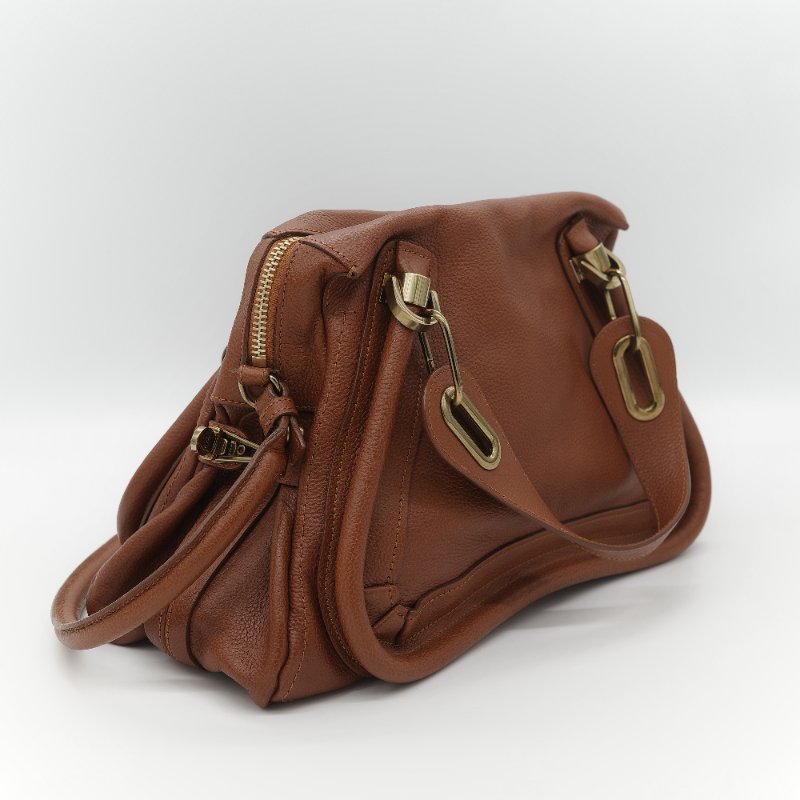 Chloé 蔻依 Paraty 中款 焦糖色 肩背包 手提包 兩用包-2