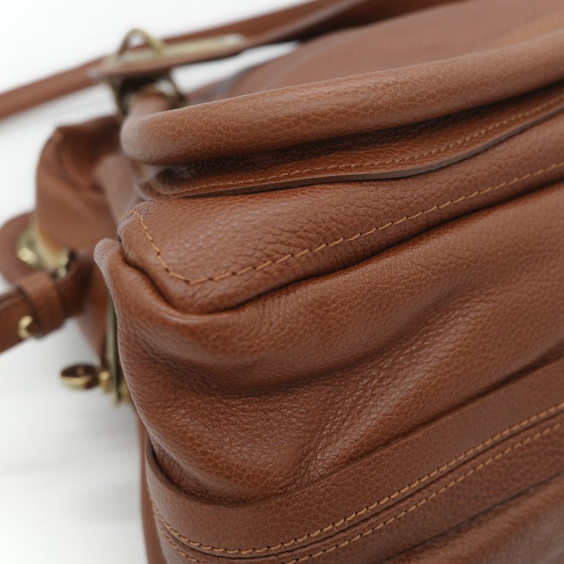 Chloé 蔻依 Paraty 中款 焦糖色 肩背包 手提包 兩用包-9