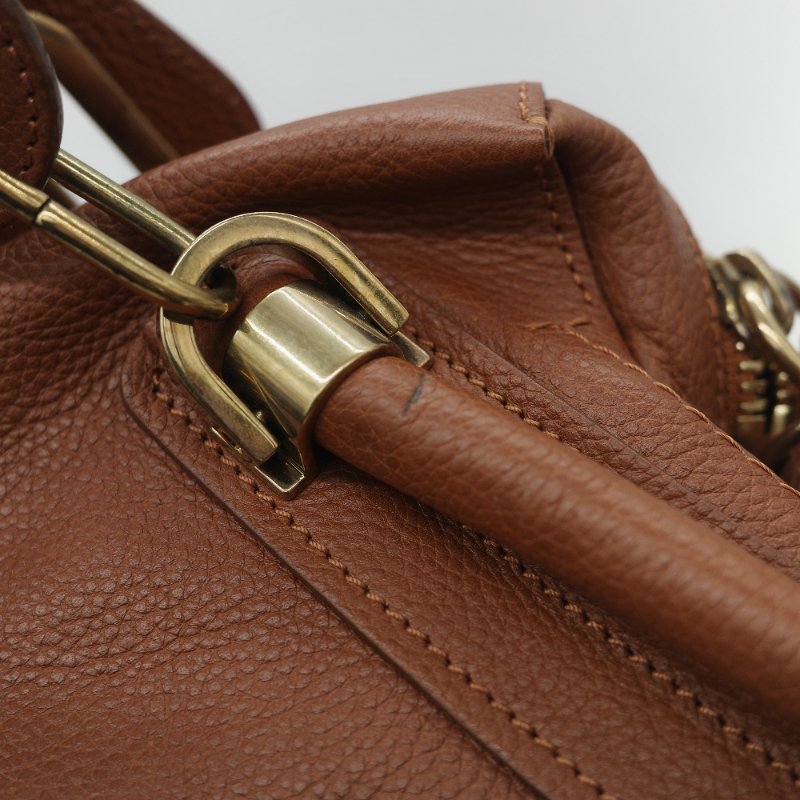 Chloé 蔻依 Paraty 中款 焦糖色 肩背包 手提包 兩用包-12