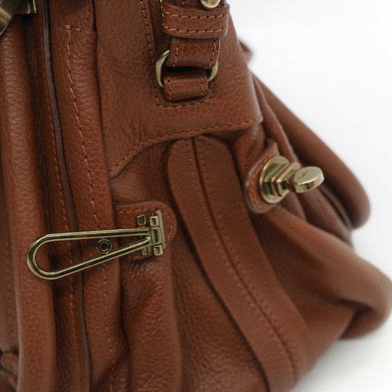 Chloé 蔻依 Paraty 中款 焦糖色 肩背包 手提包 兩用包-22