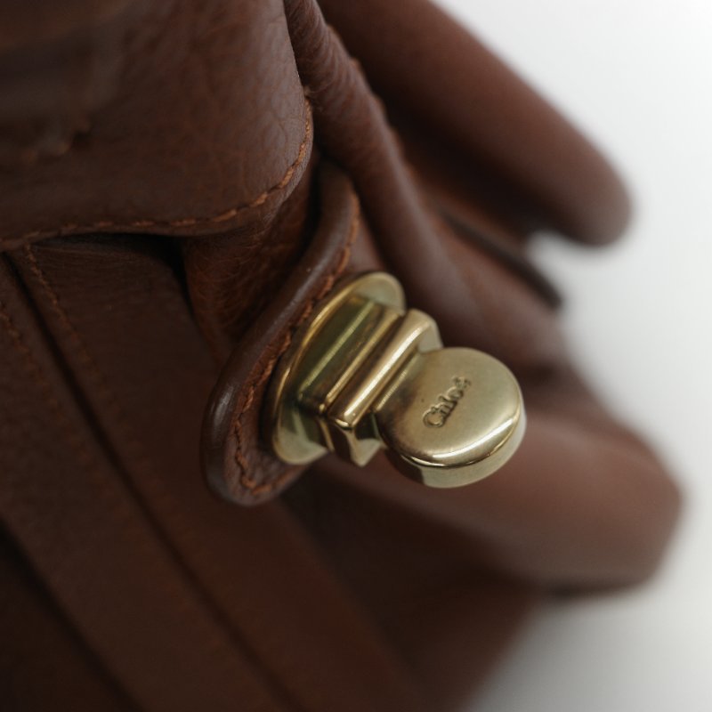 Chloé 蔻依 Paraty 中款 焦糖色 肩背包 手提包 兩用包-23