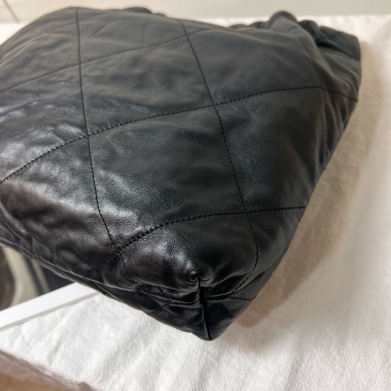 ෆ Chanel 22bag黑銀垃圾袋小號-21