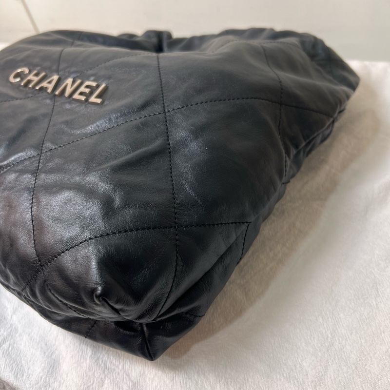 ෆ Chanel 22bag黑銀垃圾袋小號-23