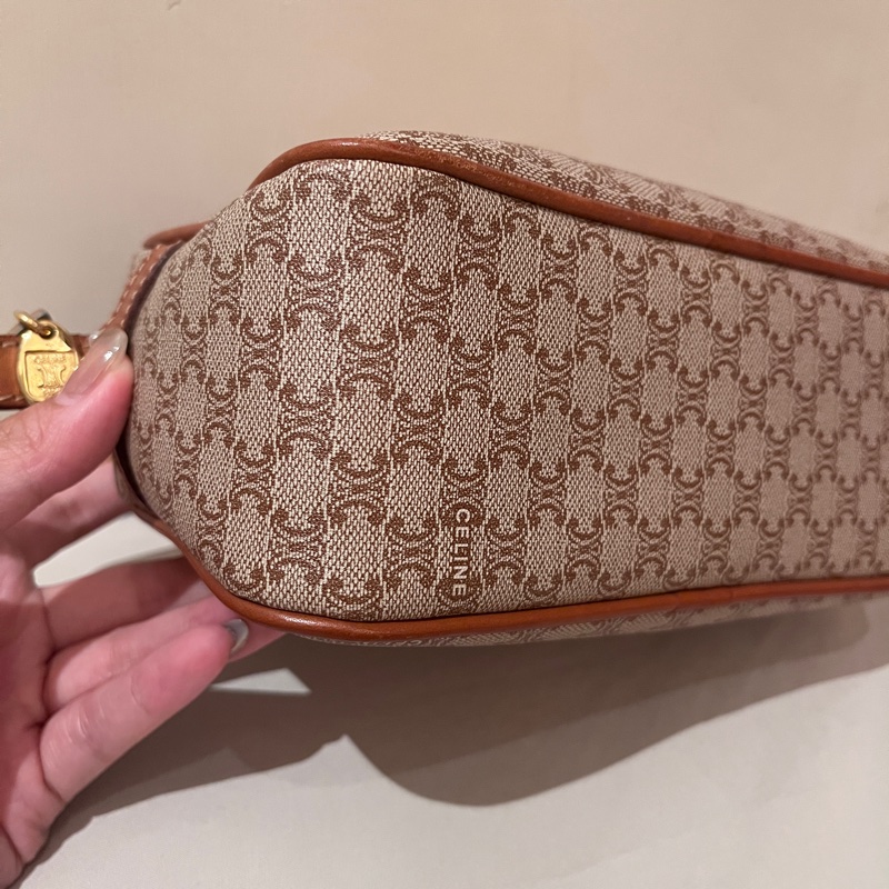 Celine 咖老花 凱旋門 vintage 古董包 中古包 稀有款 相機包 肩背包-6