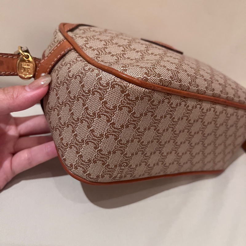 Celine 咖老花 凱旋門 vintage 古董包 中古包 稀有款 相機包 肩背包-7