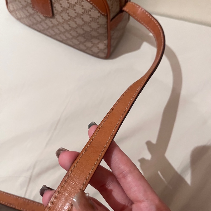 Celine 咖老花 凱旋門 vintage 古董包 中古包 稀有款 相機包 肩背包-14