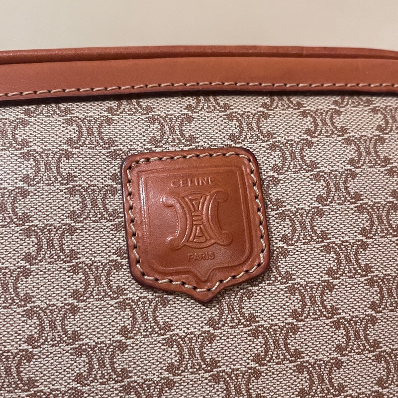 Celine 咖老花 凱旋門 vintage 古董包 中古包 稀有款 相機包 肩背包-19
