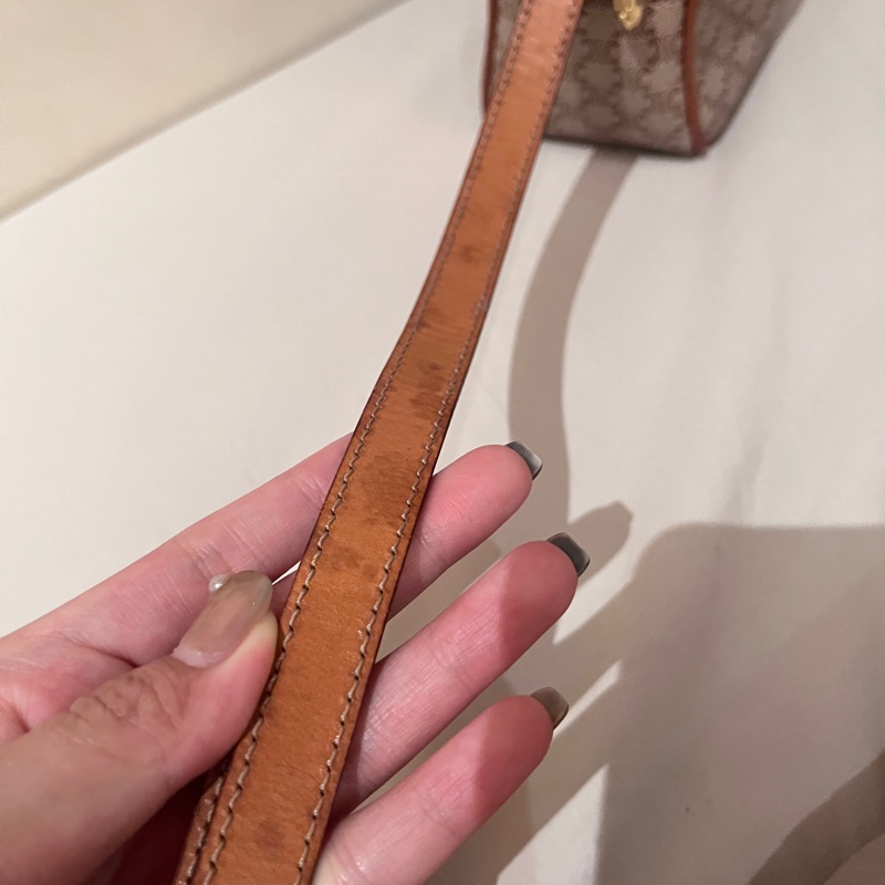 Celine 咖老花 凱旋門 vintage 古董包 中古包 稀有款 相機包 肩背包-21