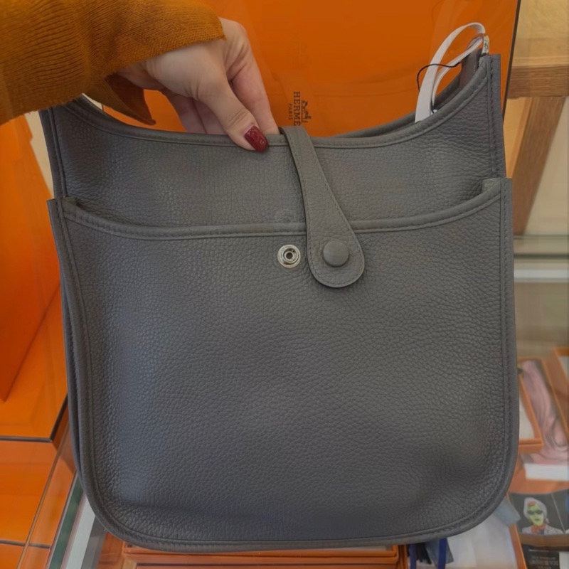 999新  Hermes愛馬仕 Evelyne29 錫器灰 X刻 很新～無瑕疵 五金超級新-5