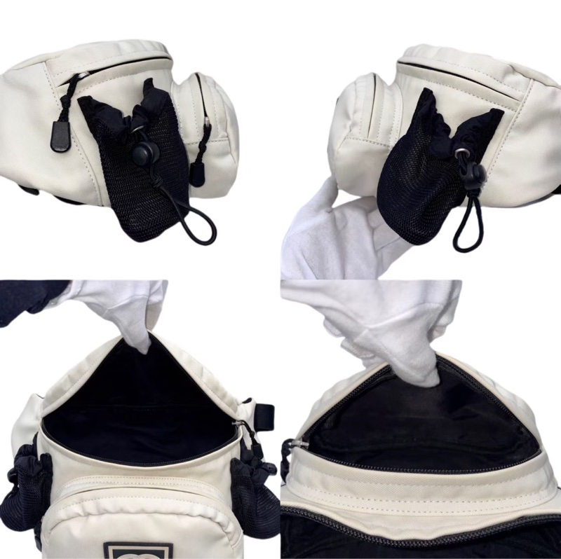 「JL精品代購」9新 Chanel黑白帆布Sports Line運動系列胸包腰包-6