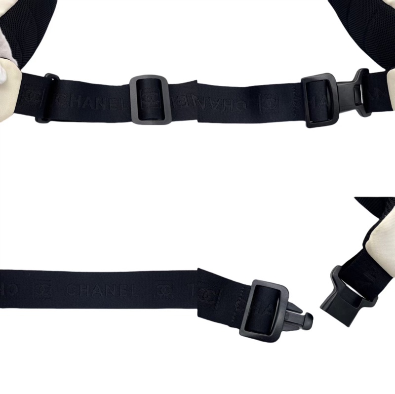 「JL精品代購」9新 Chanel黑白帆布Sports Line運動系列胸包腰包-7