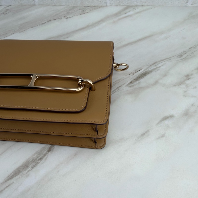 Hermès 愛馬仕 豬鼻子Mini Roulis 餅乾色金釦-3