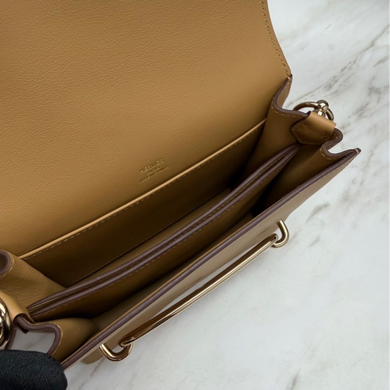 Hermès 愛馬仕 豬鼻子Mini Roulis 餅乾色金釦-9