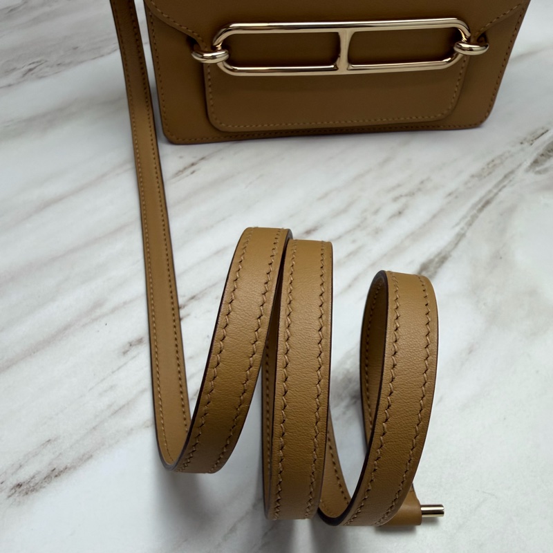 Hermès 愛馬仕 豬鼻子Mini Roulis 餅乾色金釦-12