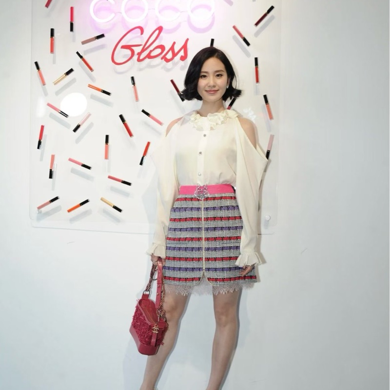 「JL精品代購」98新 Chanel粉色毛呢鏈條流浪包小號-1