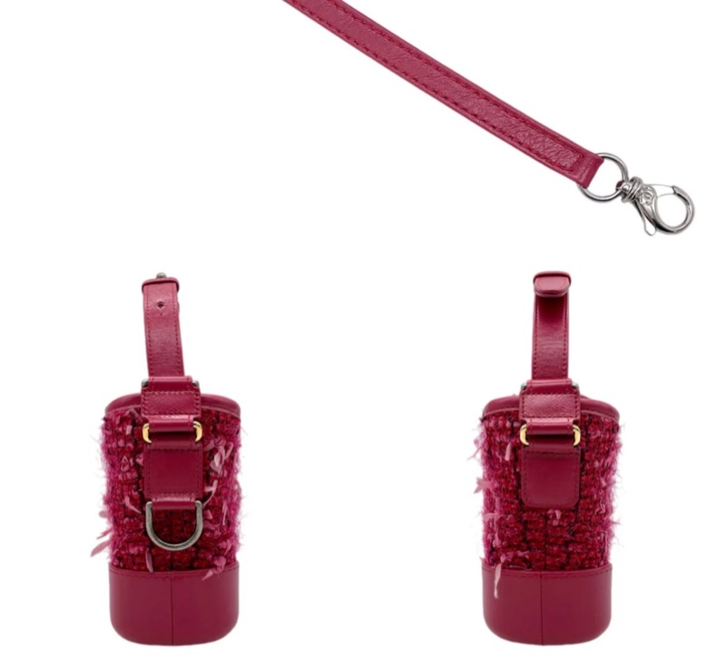 「JL精品代購」98新 Chanel粉色毛呢鏈條流浪包小號-8