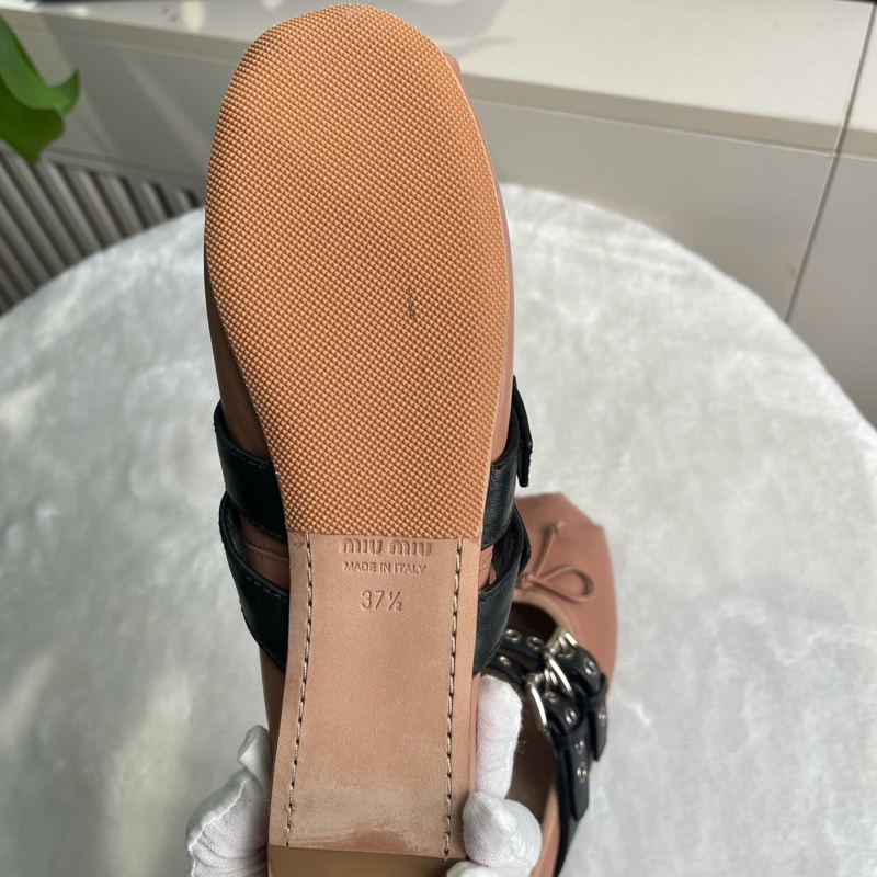 繆繆/miu miu 平底裸色 芭蕾舞鞋 (已貼底-6